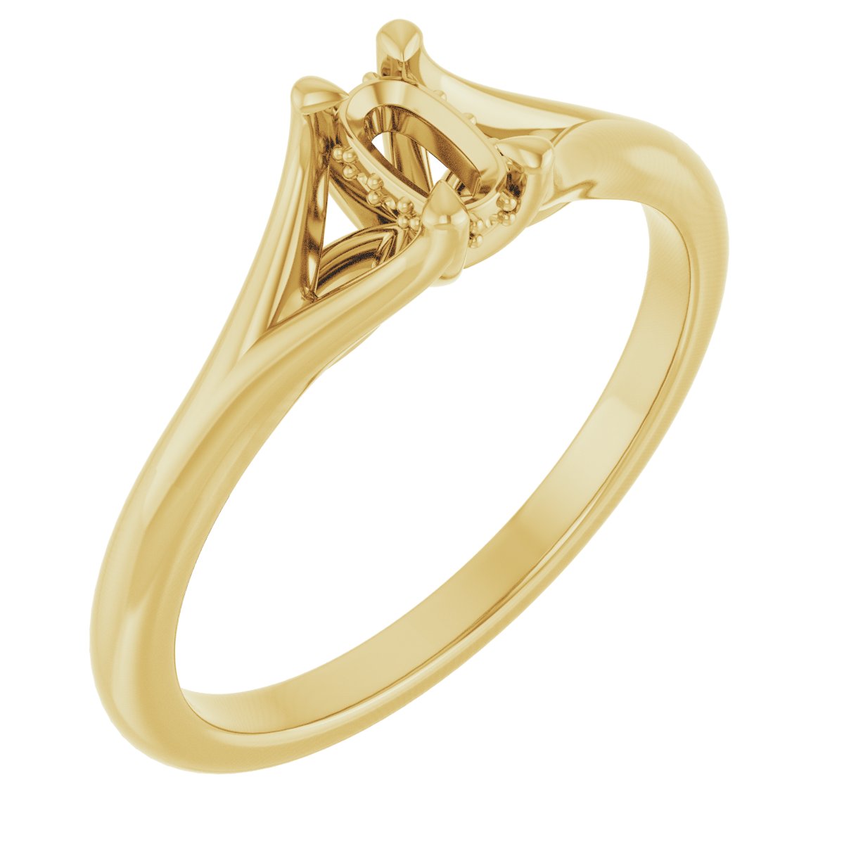 Claw-Prong Hidden Halo-Style Engagement Ring