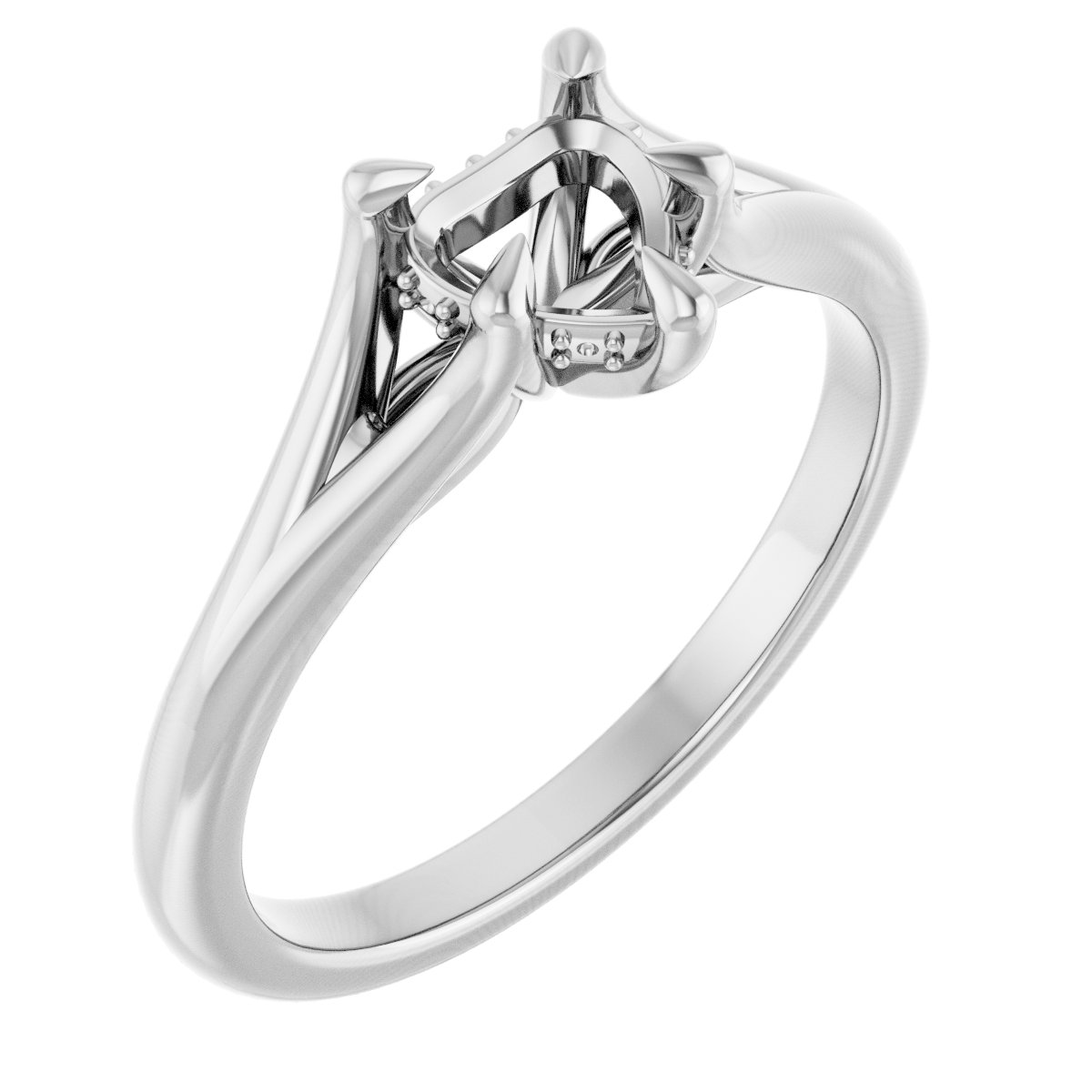 Claw-Prong Hidden Halo-Style Engagement Ring