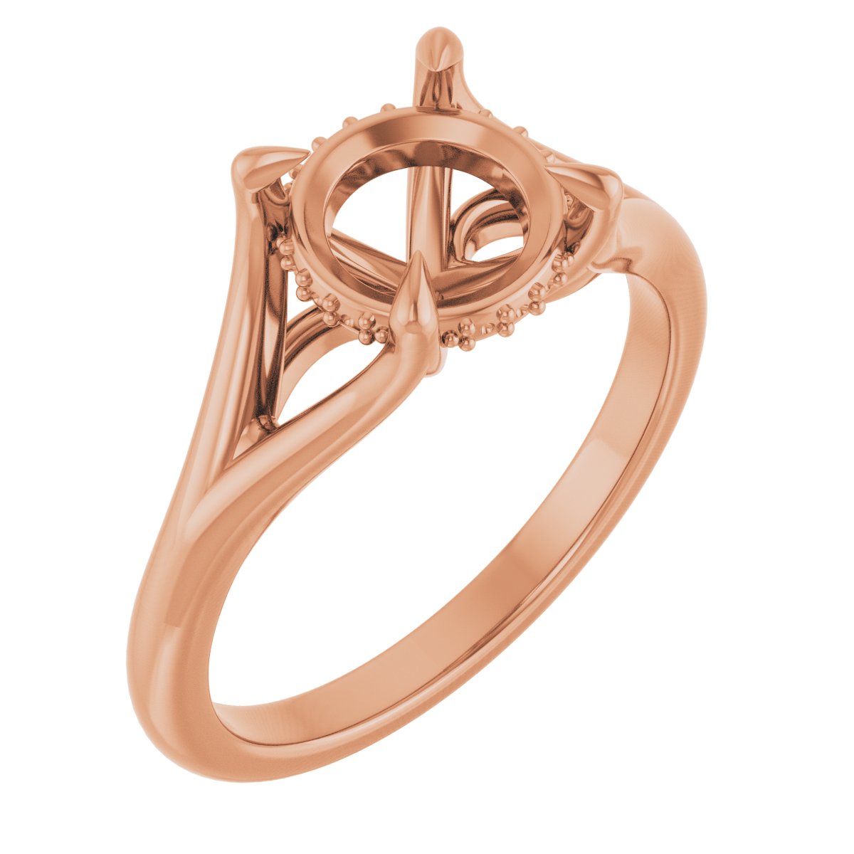 Claw-Prong Hidden Halo-Style Engagement Ring