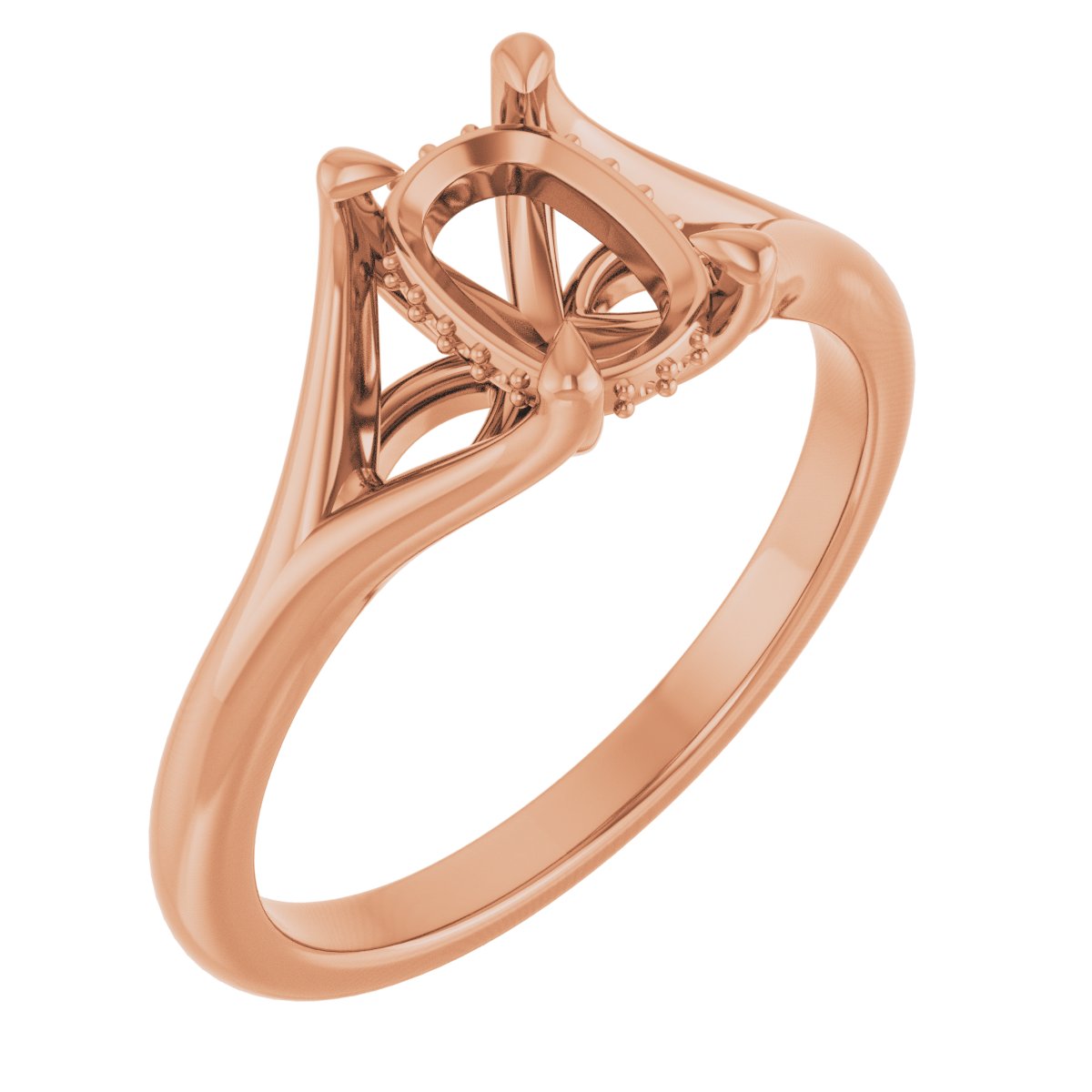 Claw-Prong Hidden Halo-Style Engagement Ring
