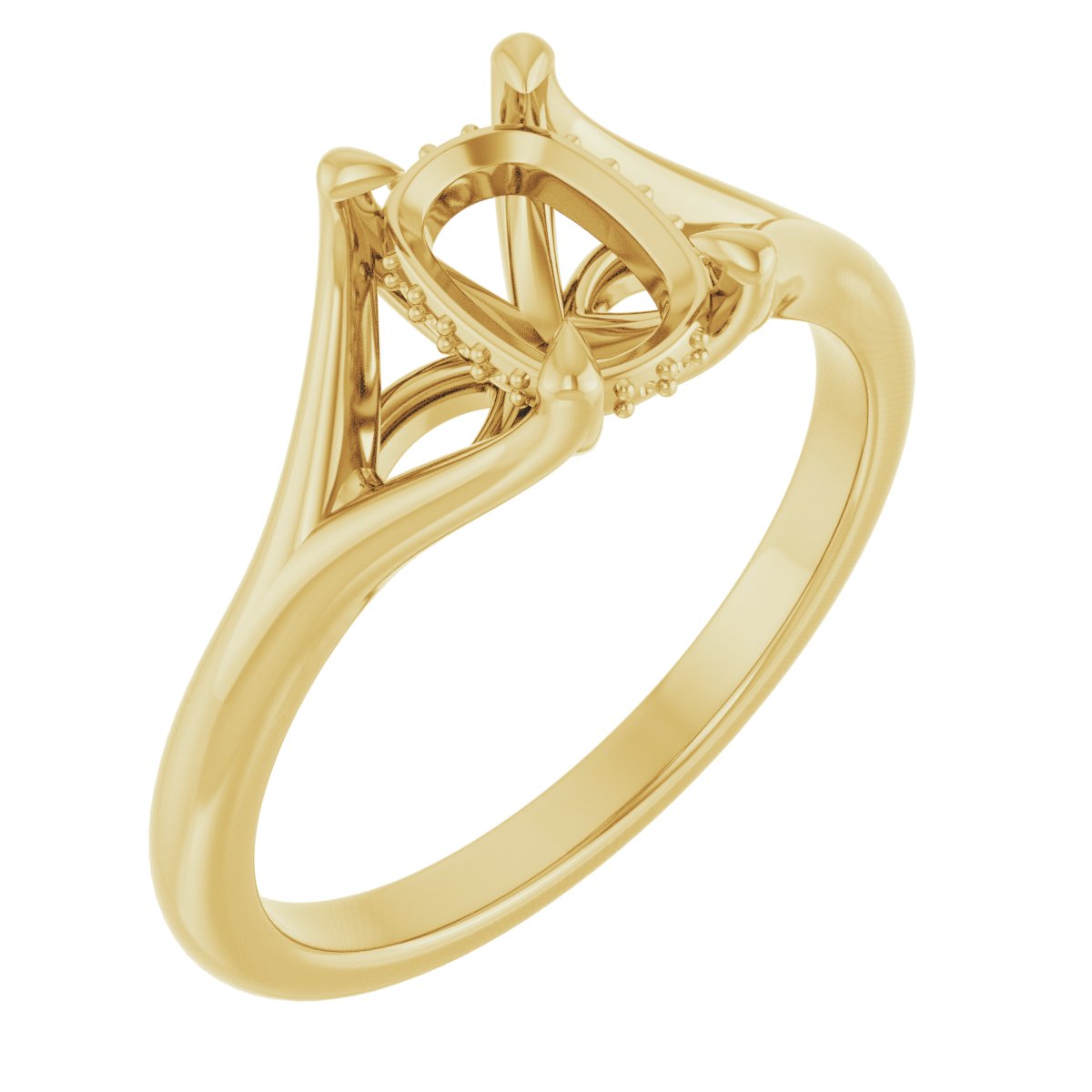 Claw-Prong Hidden Halo-Style Engagement Ring