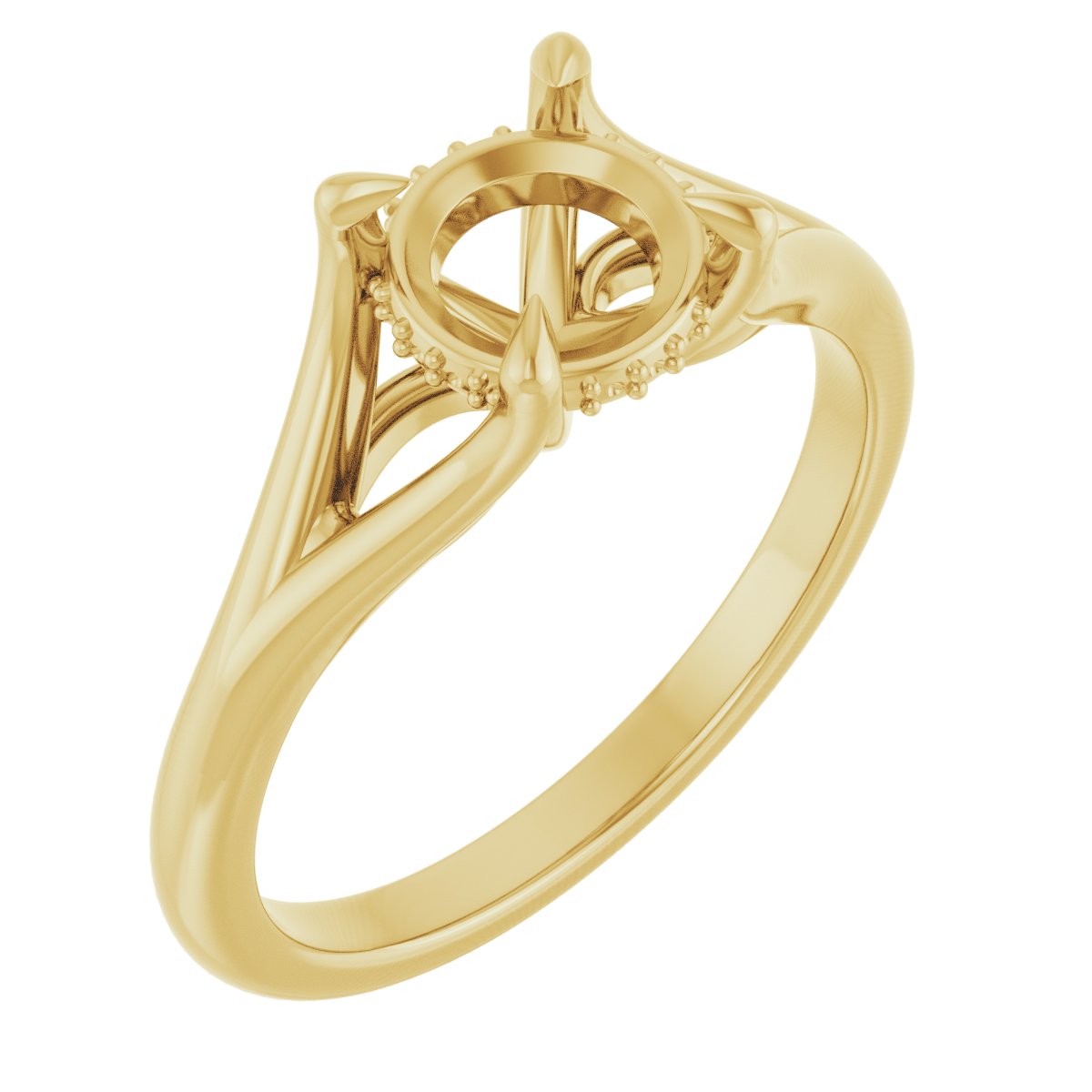 Claw-Prong Hidden Halo-Style Engagement Ring