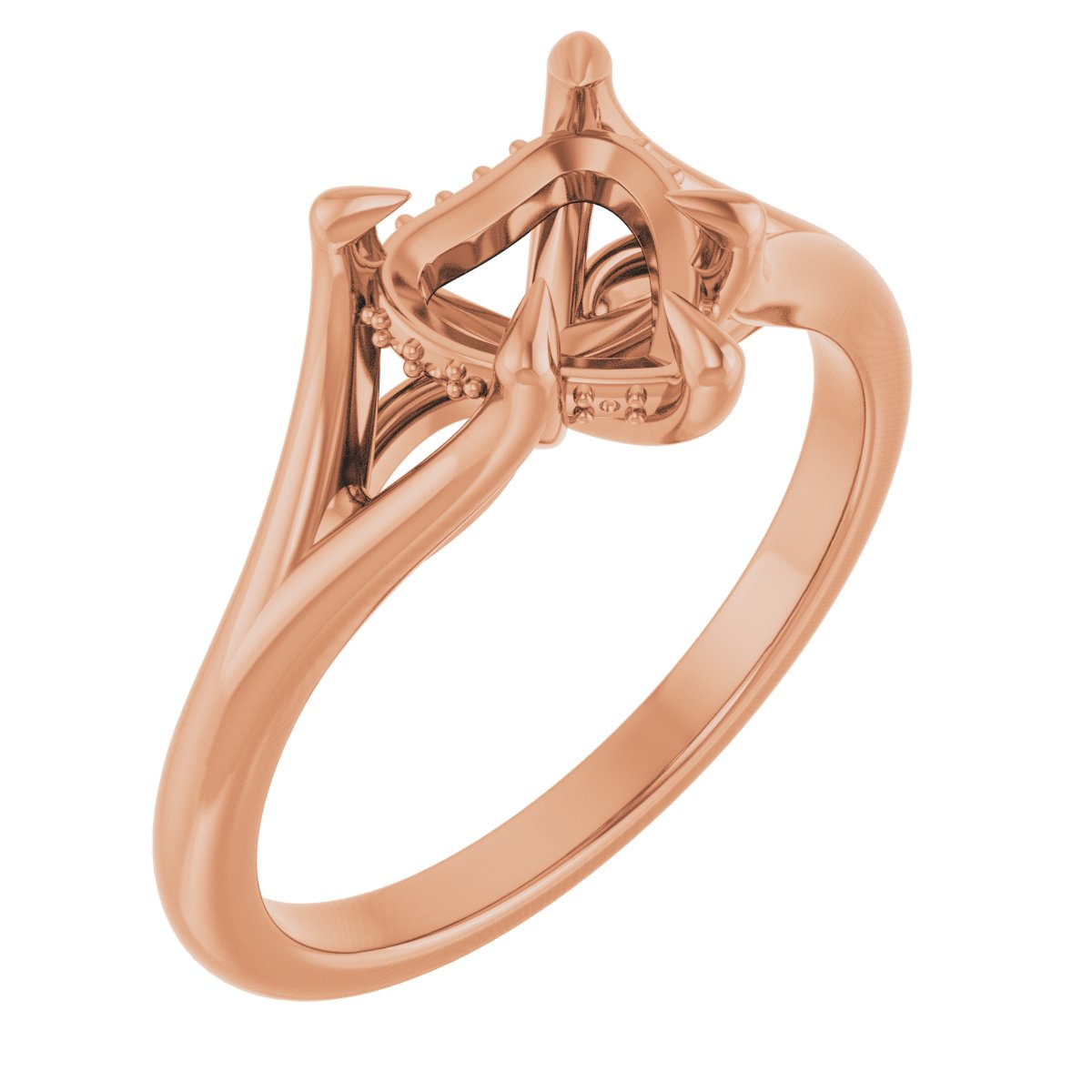 Claw-Prong Hidden Halo-Style Engagement Ring