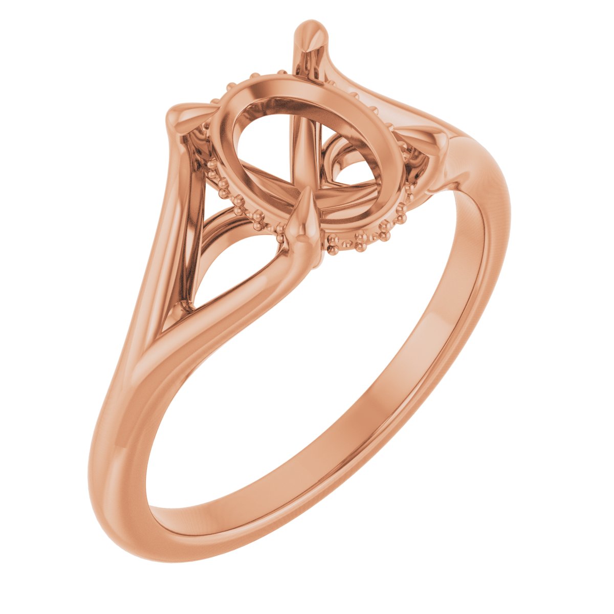 Claw-Prong Hidden Halo-Style Engagement Ring