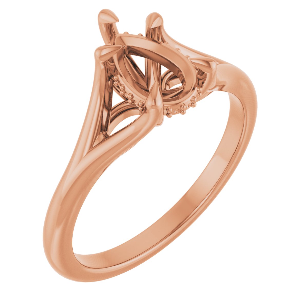 Claw-Prong Hidden Halo-Style Engagement Ring