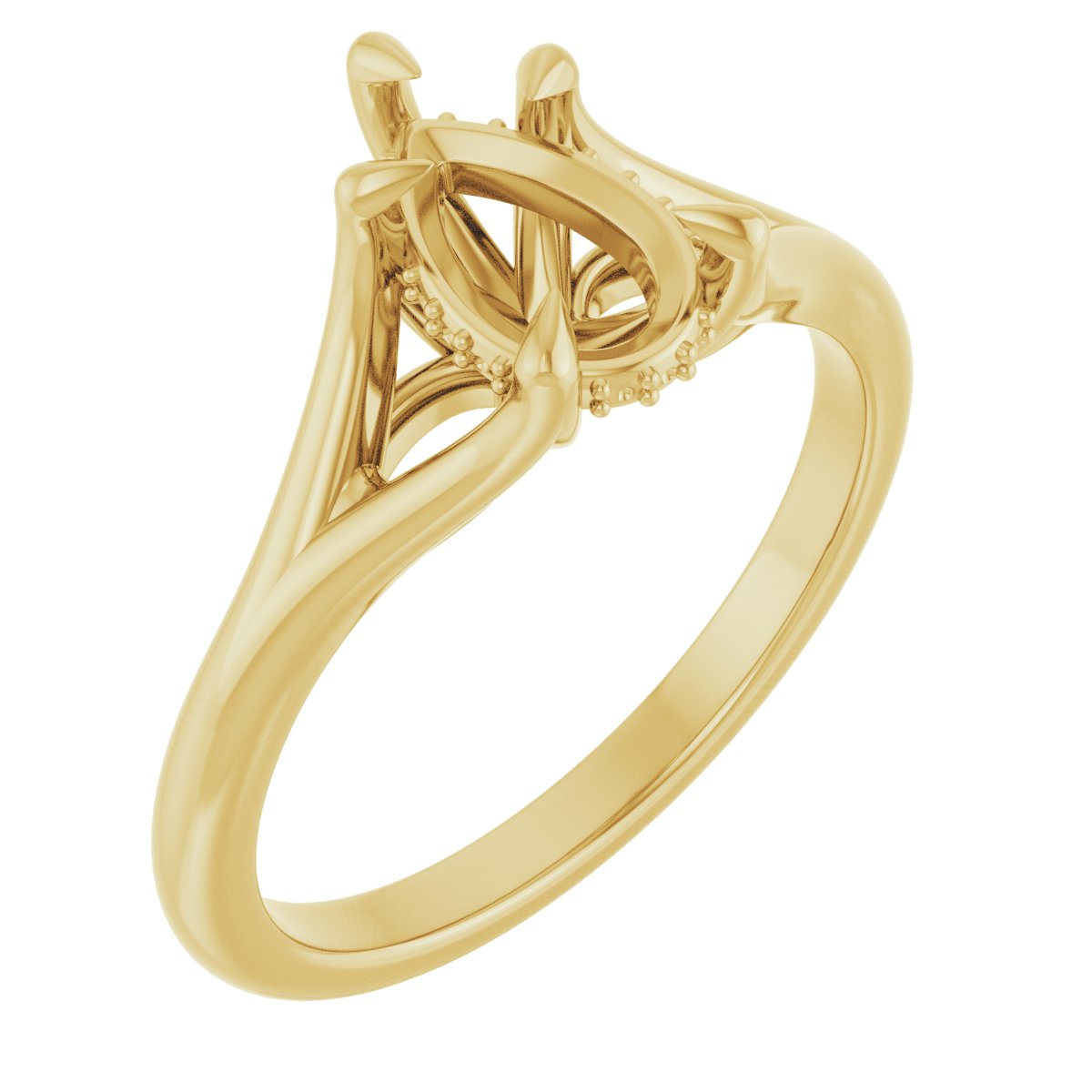 Claw-Prong Hidden Halo-Style Engagement Ring