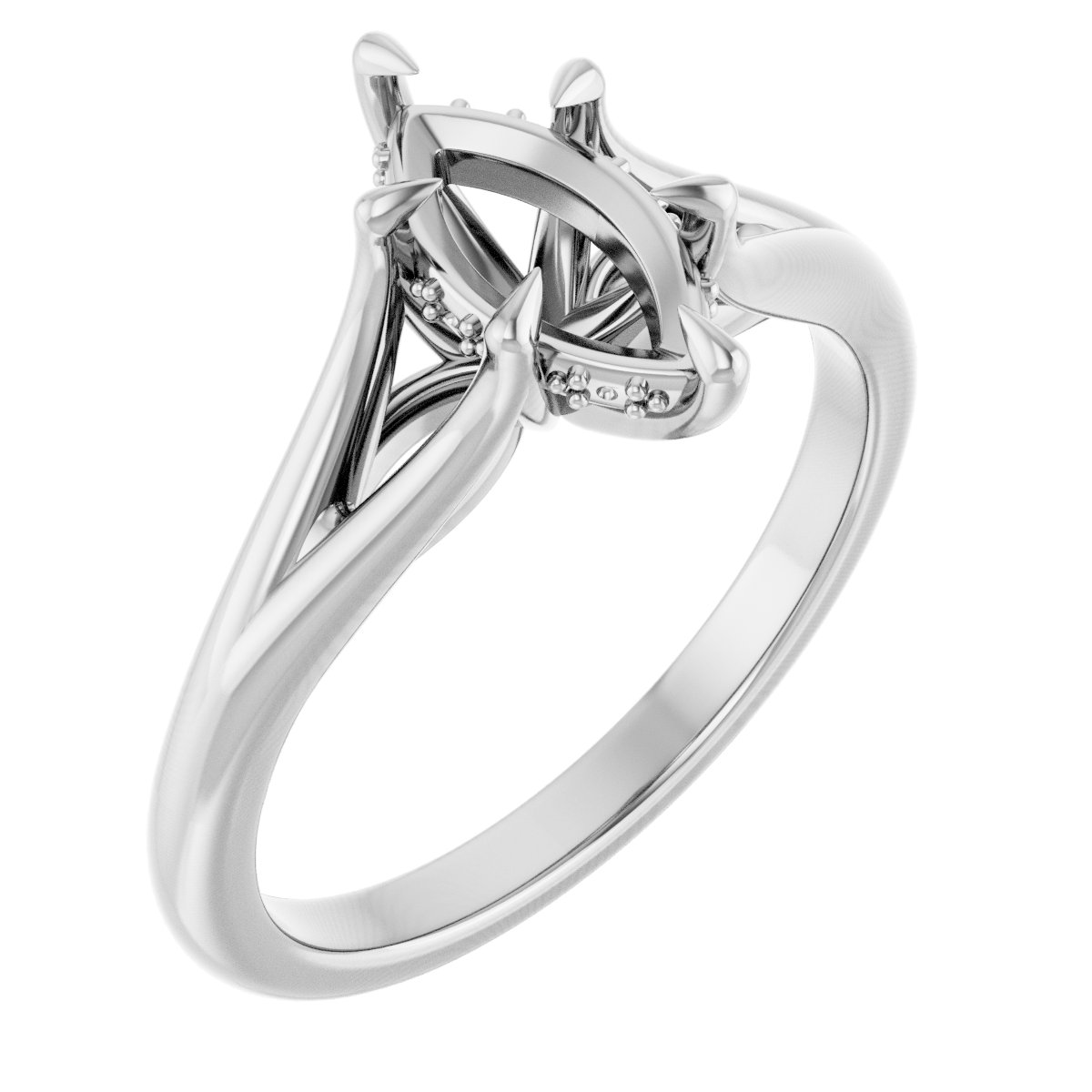 Claw-Prong Hidden Halo-Style Engagement Ring
