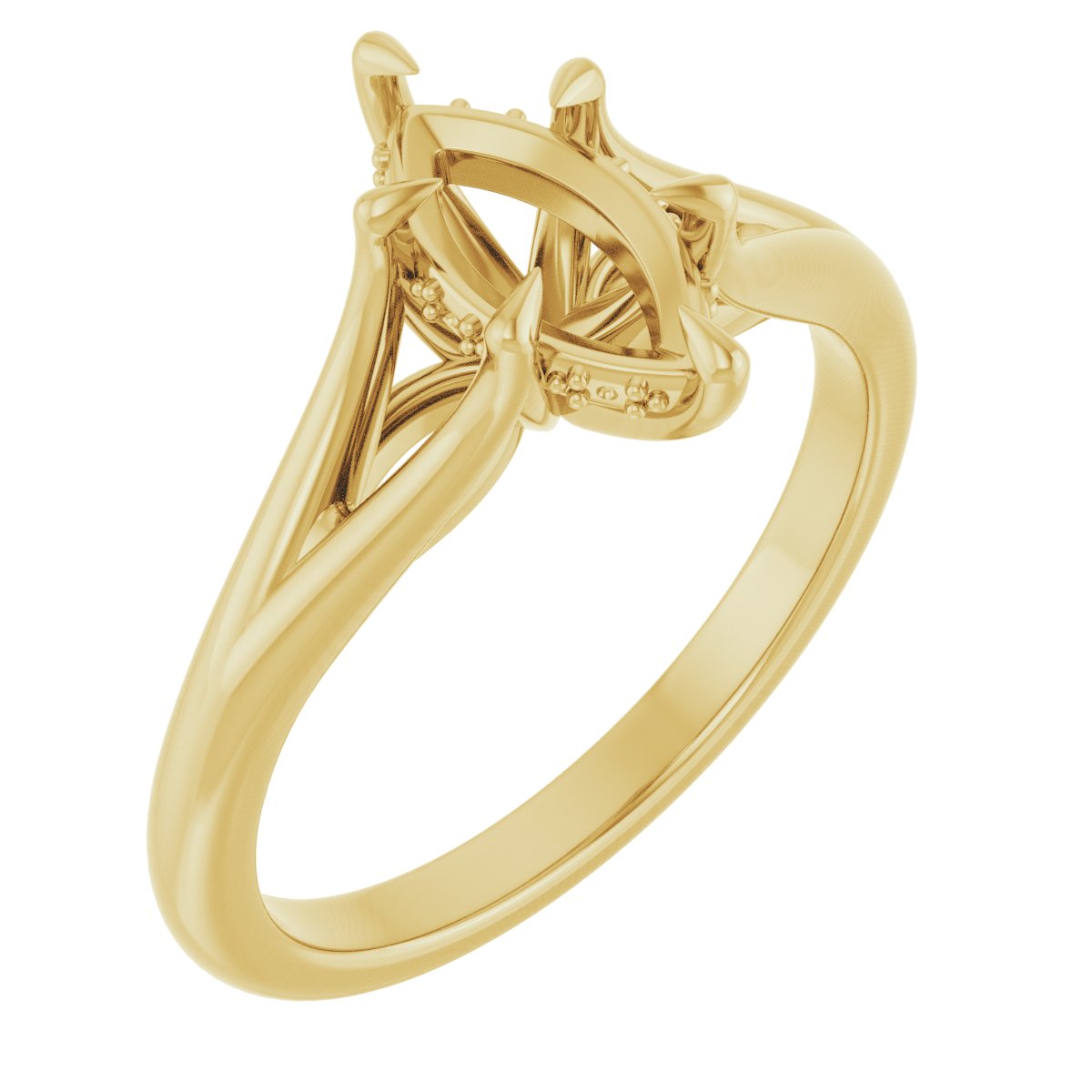 Claw-Prong Hidden Halo-Style Engagement Ring