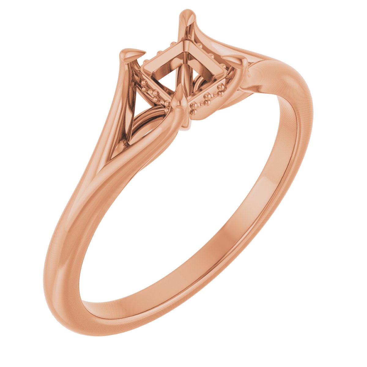 Claw-Prong Hidden Halo-Style Engagement Ring
