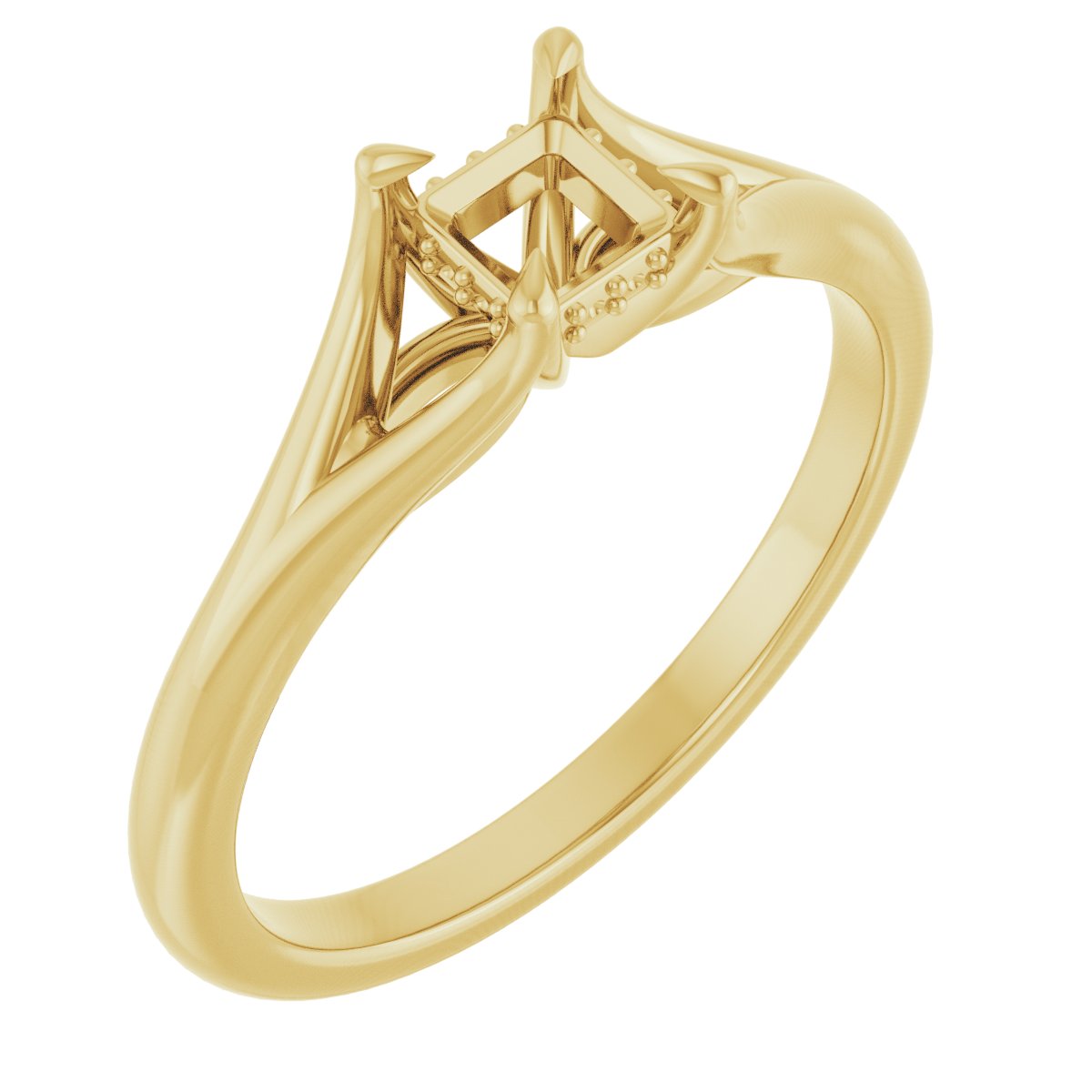 Claw-Prong Hidden Halo-Style Engagement Ring