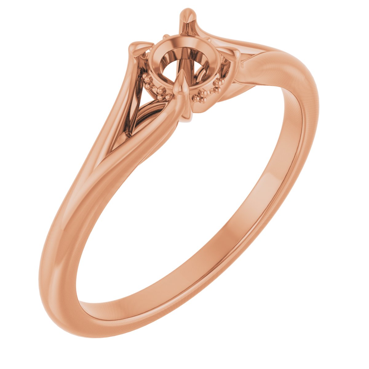 Claw-Prong Hidden Halo-Style Engagement Ring