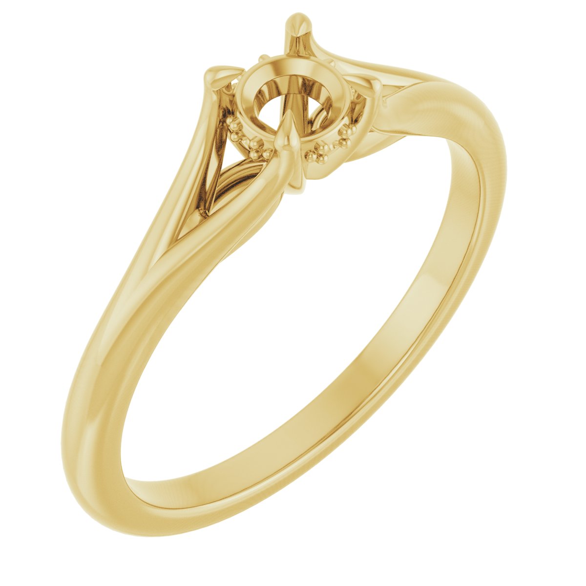 Claw-Prong Hidden Halo-Style Engagement Ring