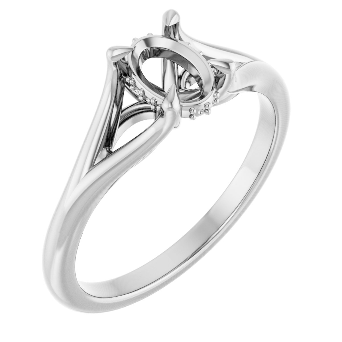 Claw-Prong Hidden Halo-Style Engagement Ring
