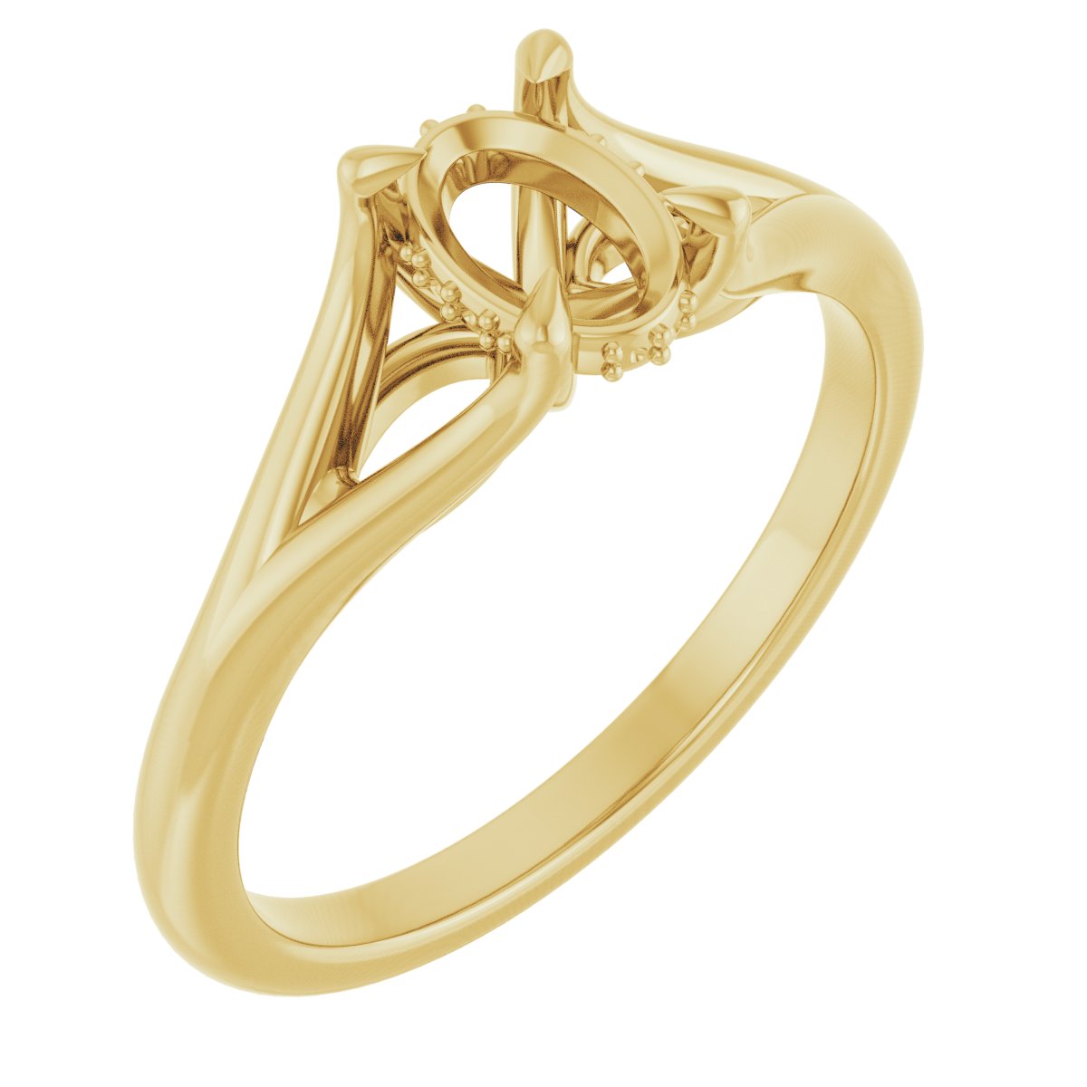 Claw-Prong Hidden Halo-Style Engagement Ring