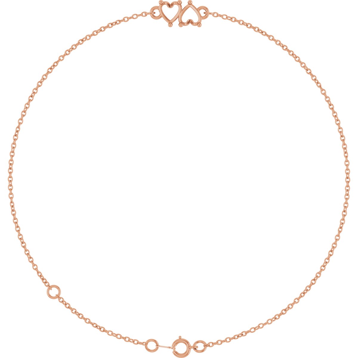 Heart 2-Stone Family Heart 6 1/2-7 1/2" Bracelet Mounting