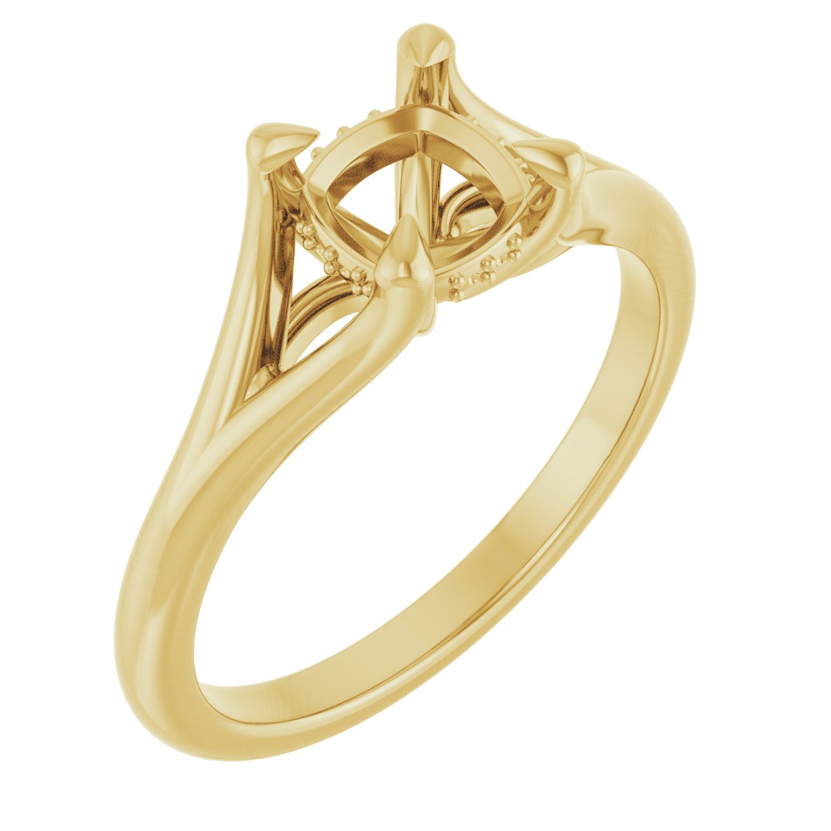 Claw-Prong Hidden Halo-Style Engagement Ring