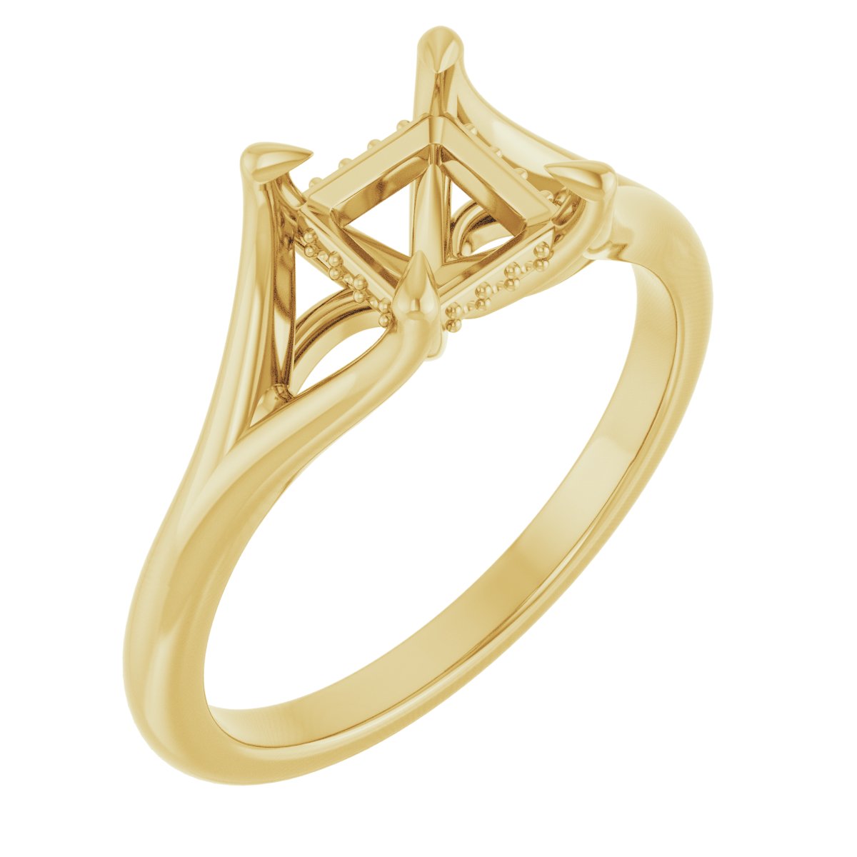 Claw-Prong Hidden Halo-Style Engagement Ring