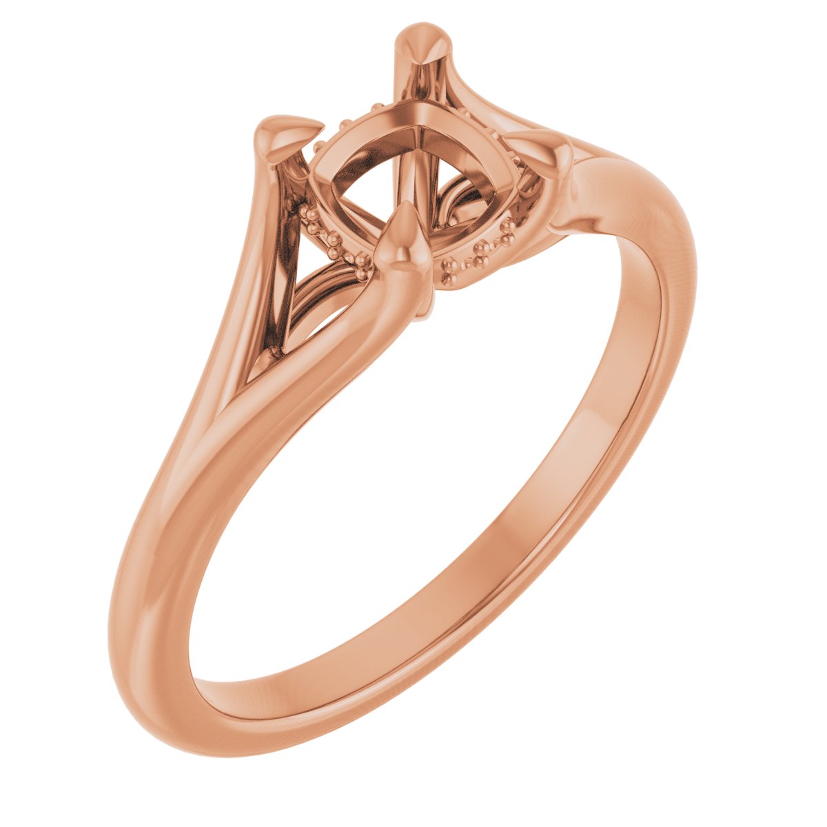 Claw-Prong Hidden Halo-Style Engagement Ring