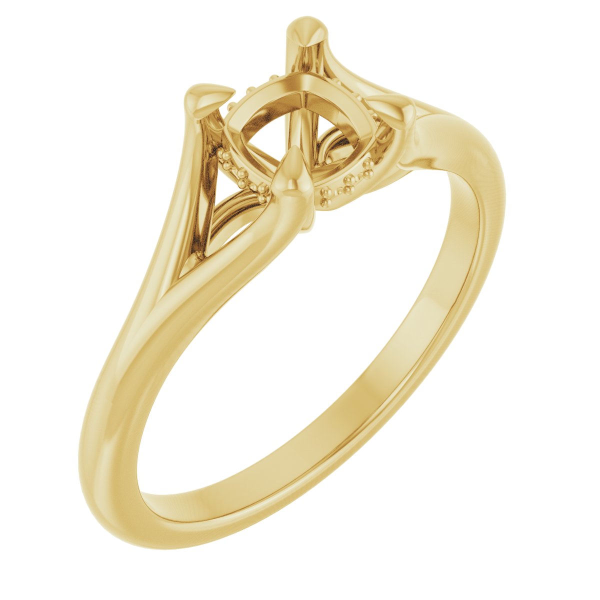 Claw-Prong Hidden Halo-Style Engagement Ring