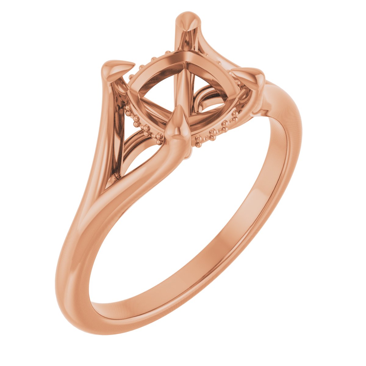 Claw-Prong Hidden Halo-Style Engagement Ring