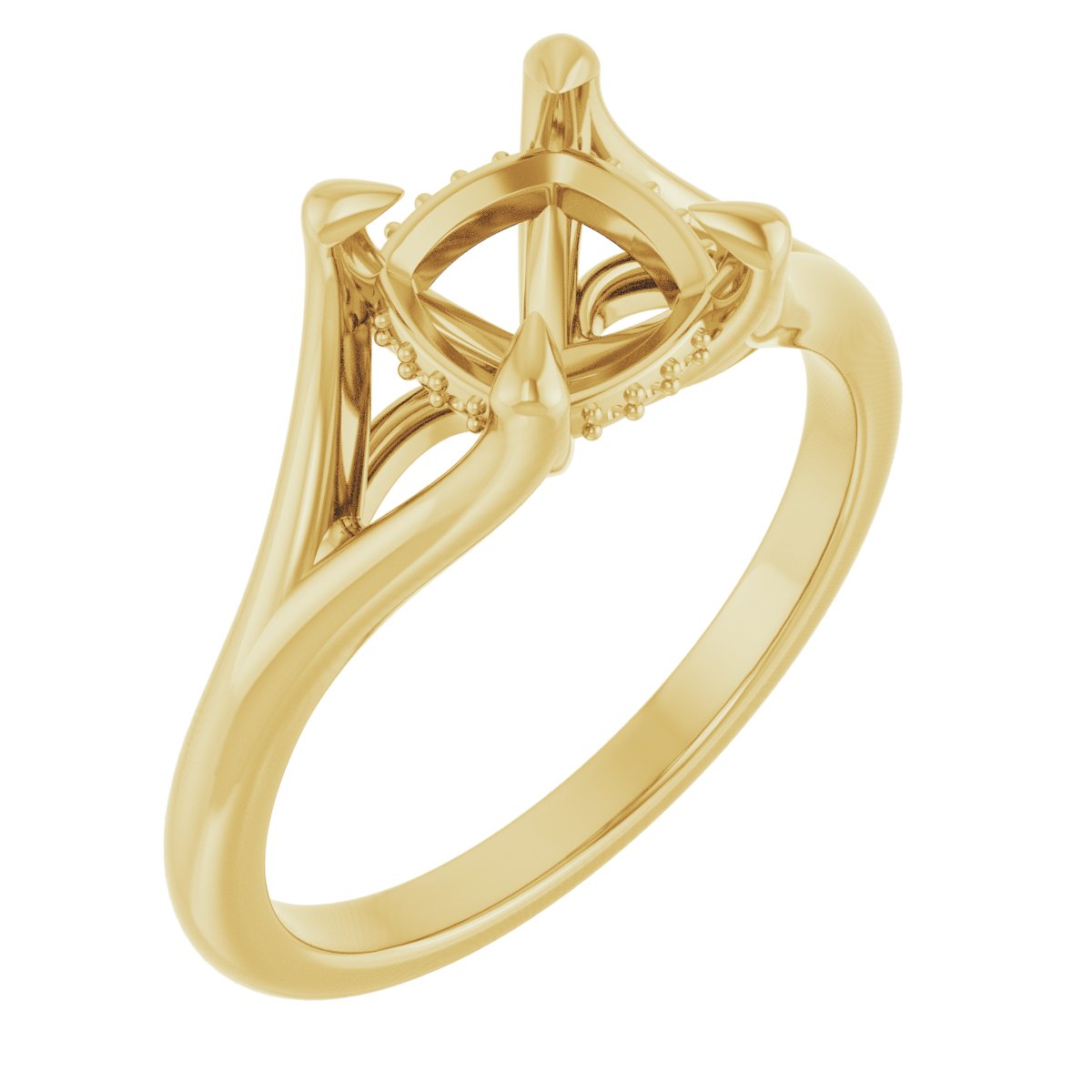 Claw-Prong Hidden Halo-Style Engagement Ring