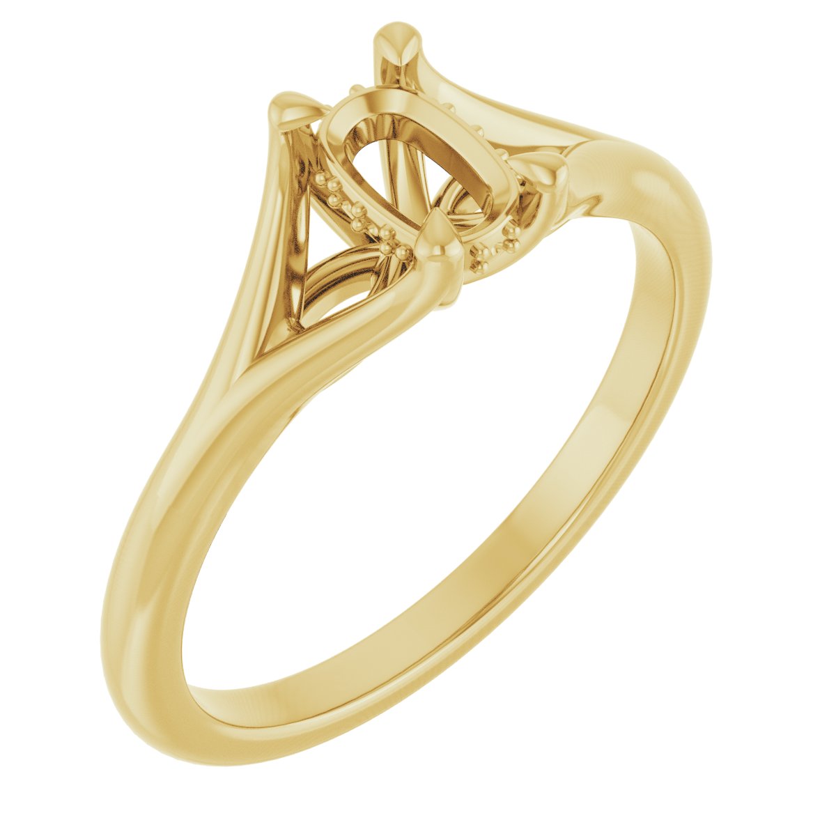 Claw-Prong Hidden Halo-Style Engagement Ring