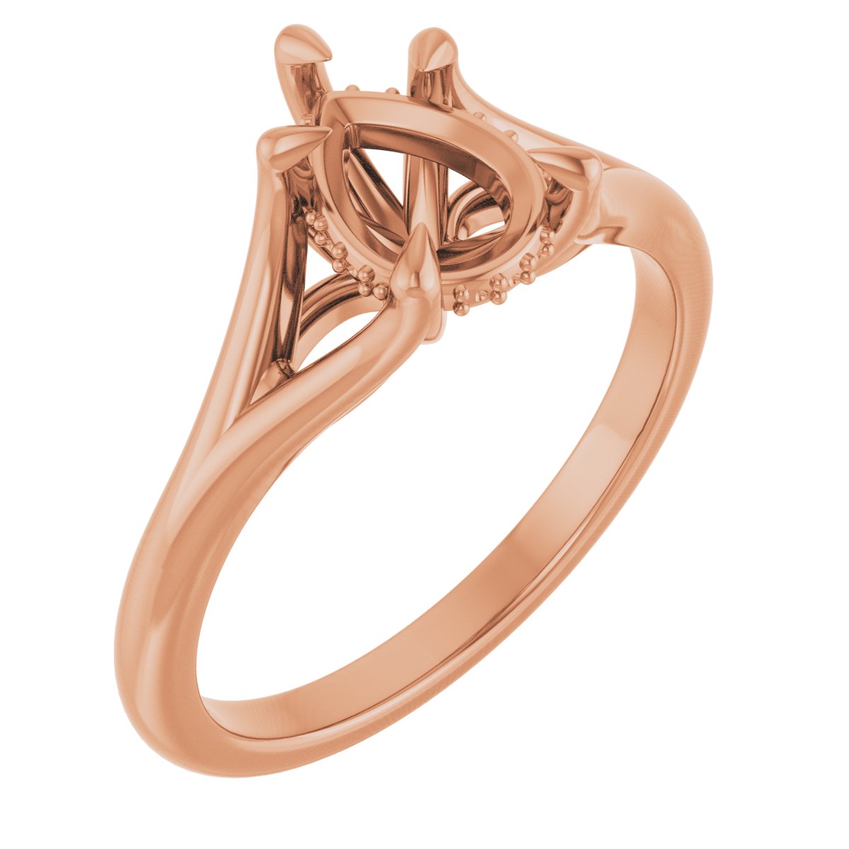 Claw-Prong Hidden Halo-Style Engagement Ring