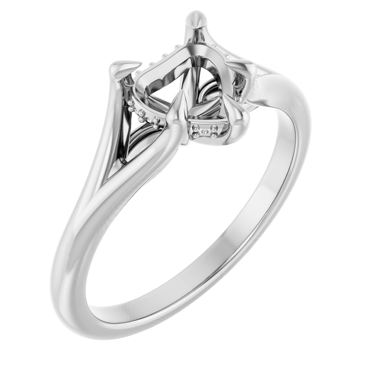 Claw-Prong Hidden Halo-Style Engagement Ring