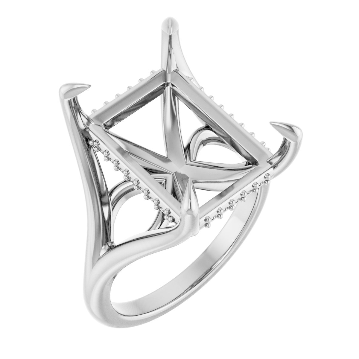 Claw-Prong Hidden Halo-Style Engagement Ring