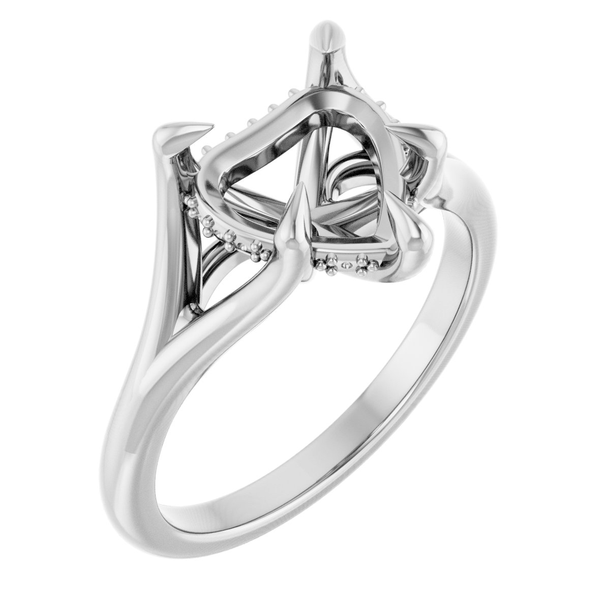 Claw-Prong Hidden Halo-Style Engagement Ring