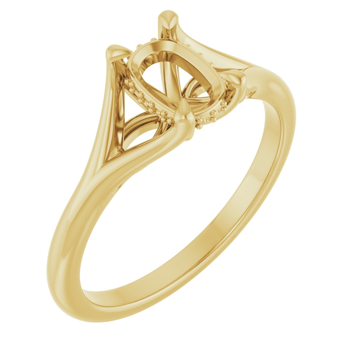 Claw-Prong Hidden Halo-Style Engagement Ring