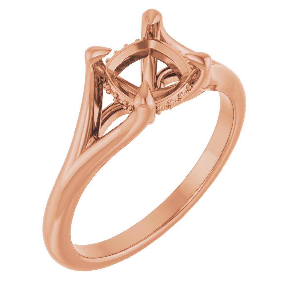 Claw-Prong Hidden Halo-Style Engagement Ring