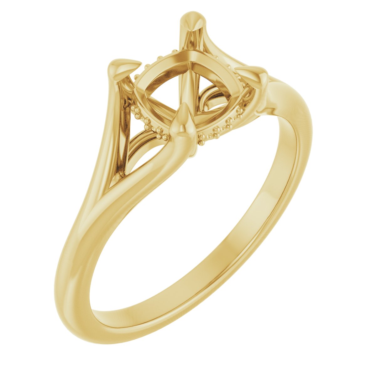 Claw-Prong Hidden Halo-Style Engagement Ring