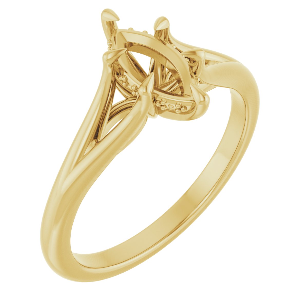Claw-Prong Hidden Halo-Style Engagement Ring