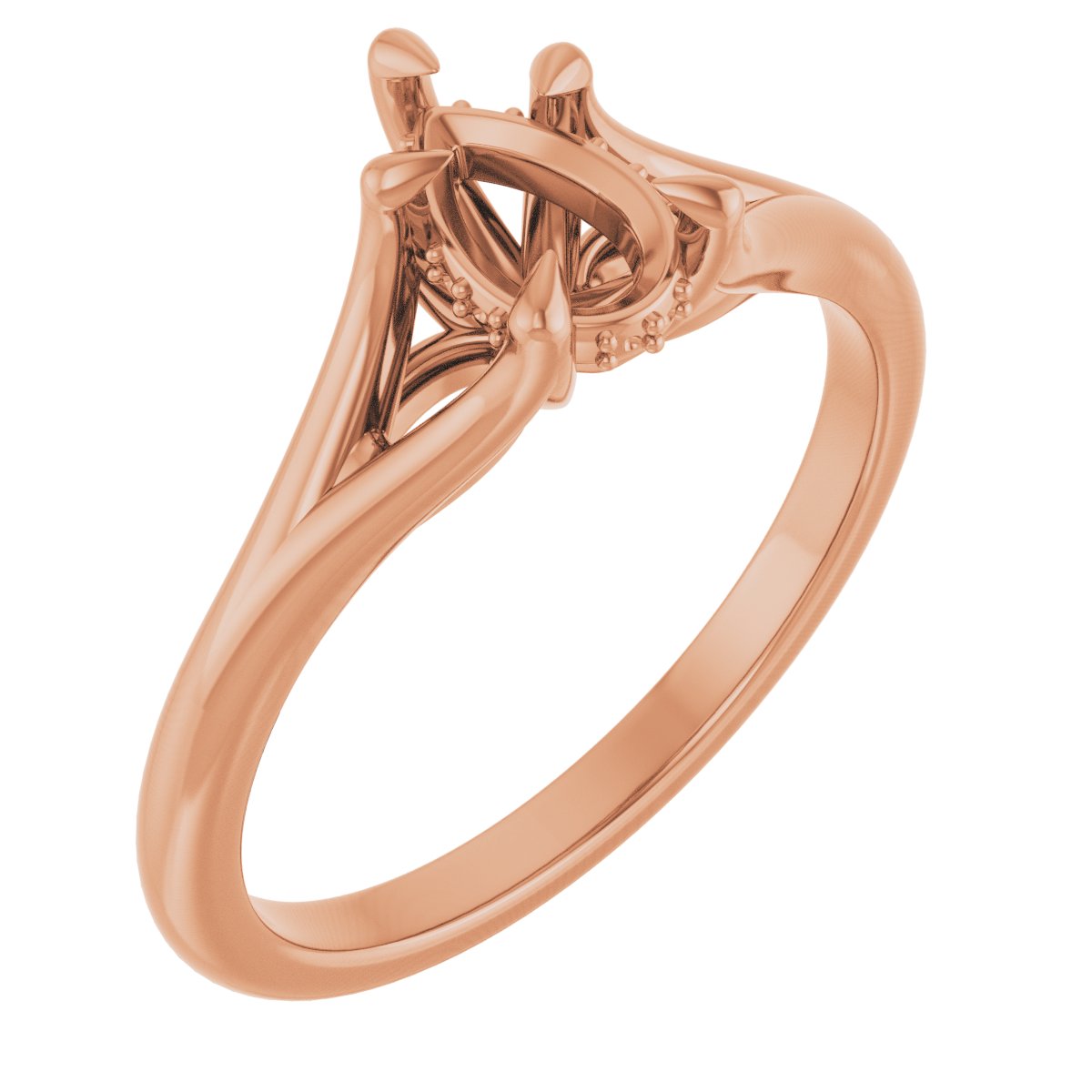 Claw-Prong Hidden Halo-Style Engagement Ring