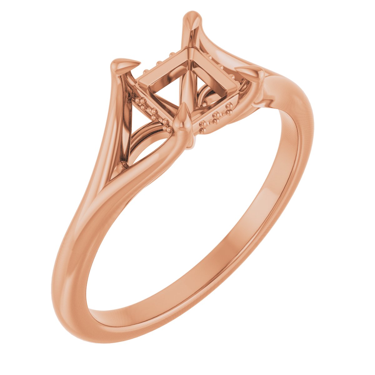 Claw-Prong Hidden Halo-Style Engagement Ring
