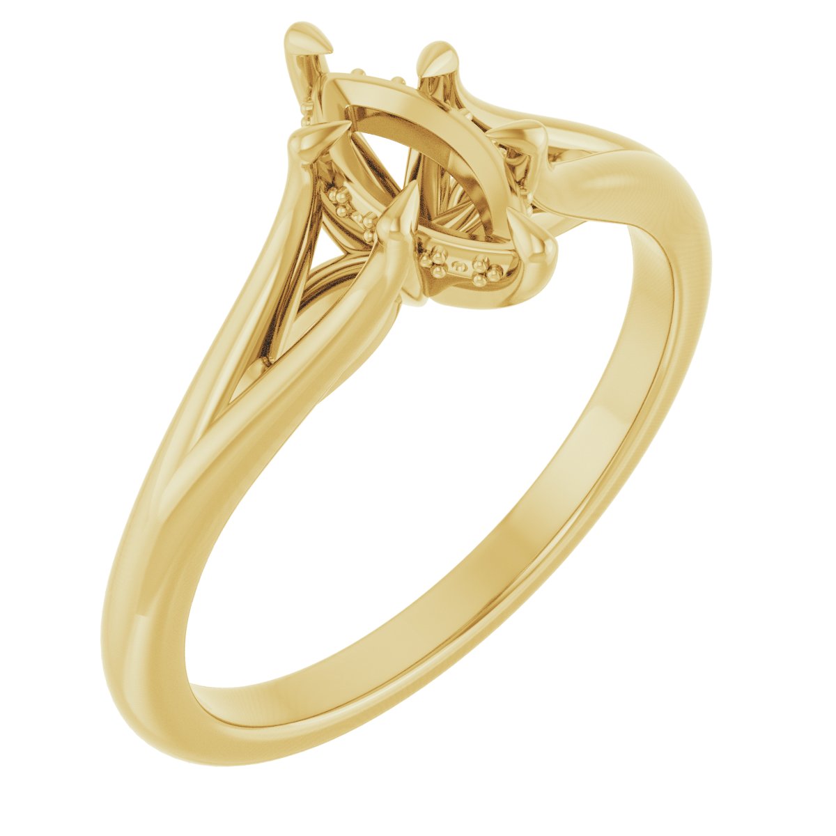 Claw-Prong Hidden Halo-Style Engagement Ring