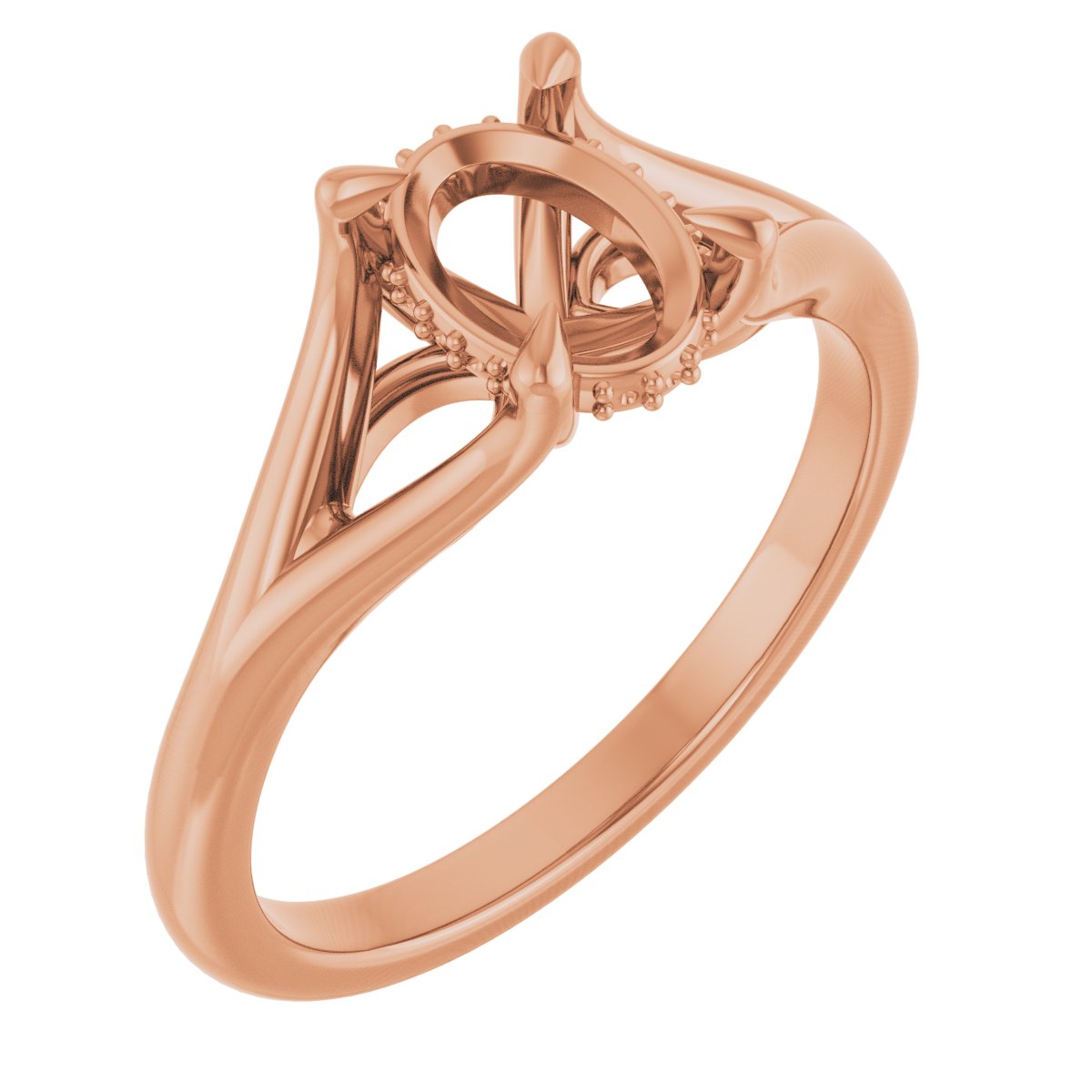 Claw-Prong Hidden Halo-Style Engagement Ring