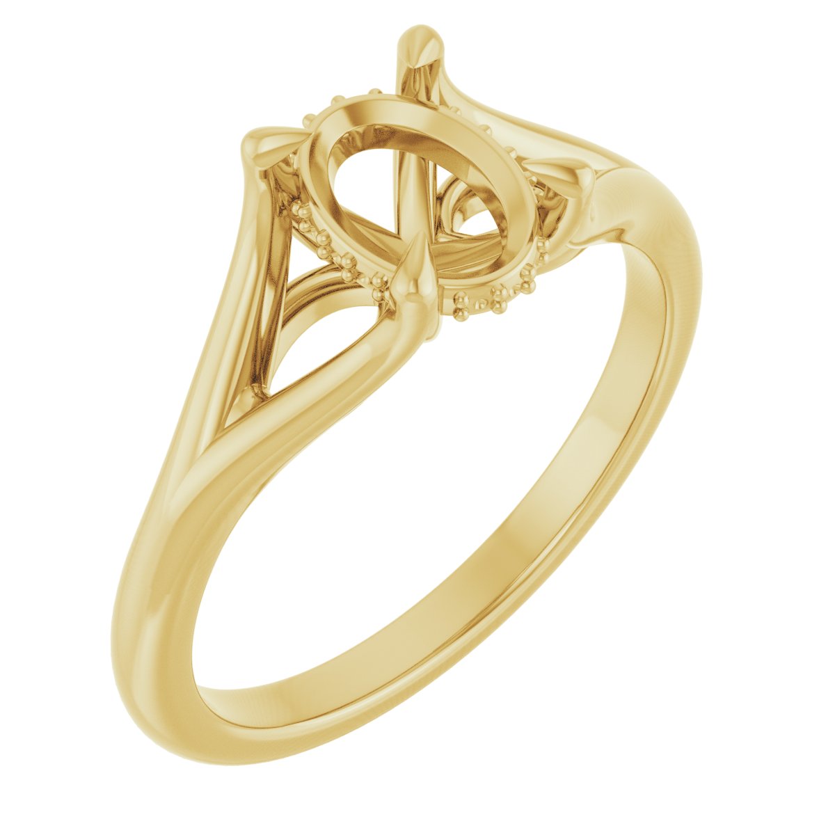 Claw-Prong Hidden Halo-Style Engagement Ring