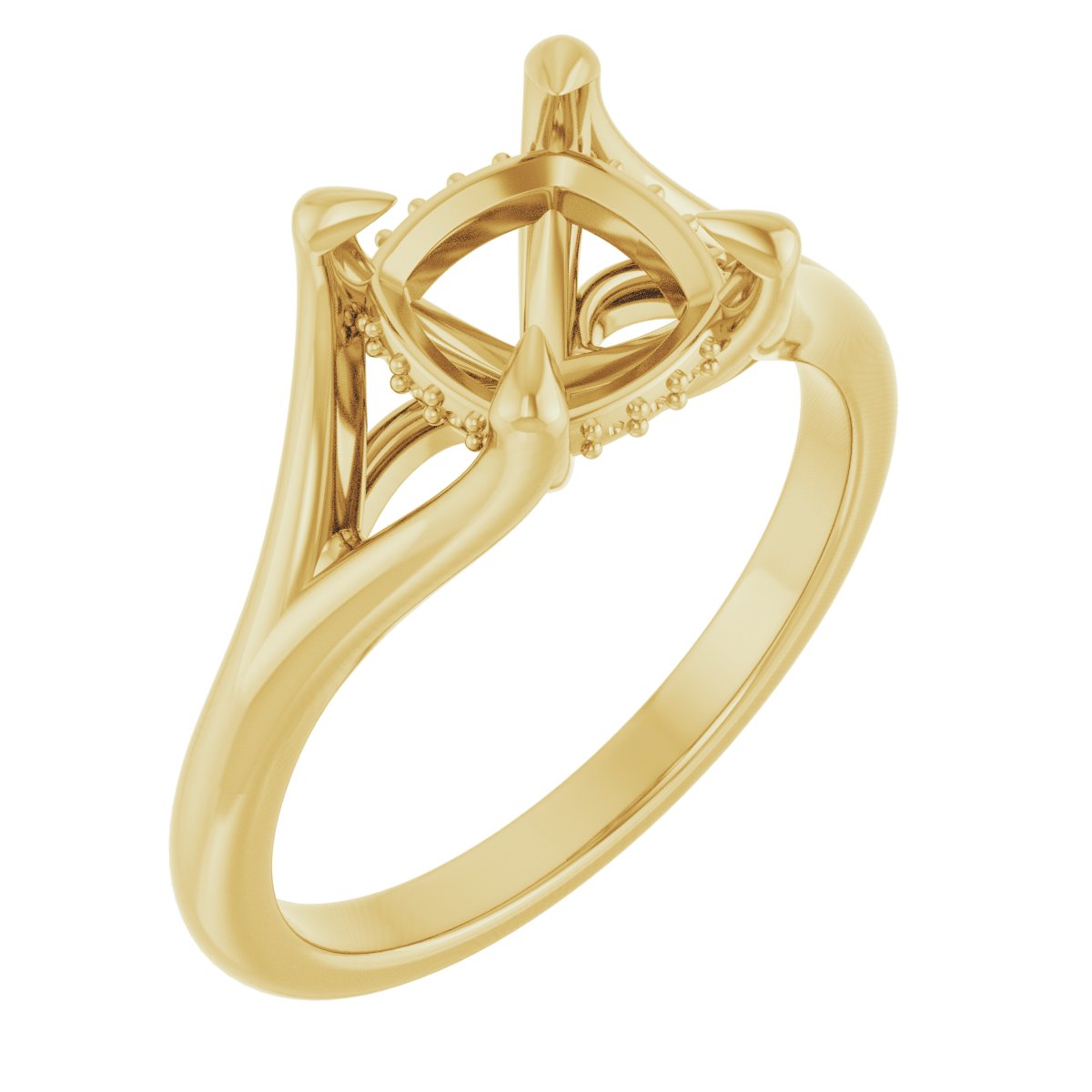 Claw-Prong Hidden Halo-Style Engagement Ring