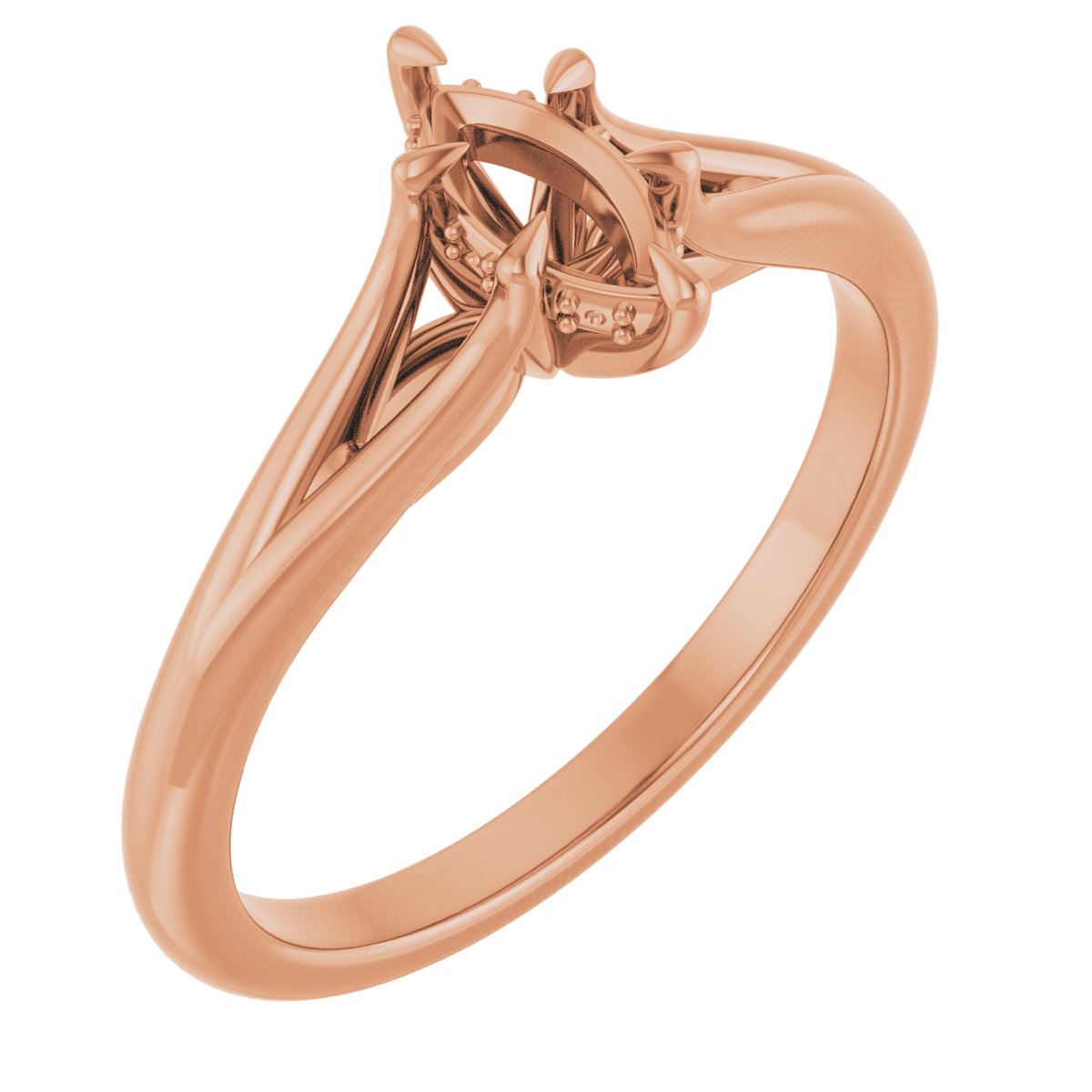 Claw-Prong Hidden Halo-Style Engagement Ring