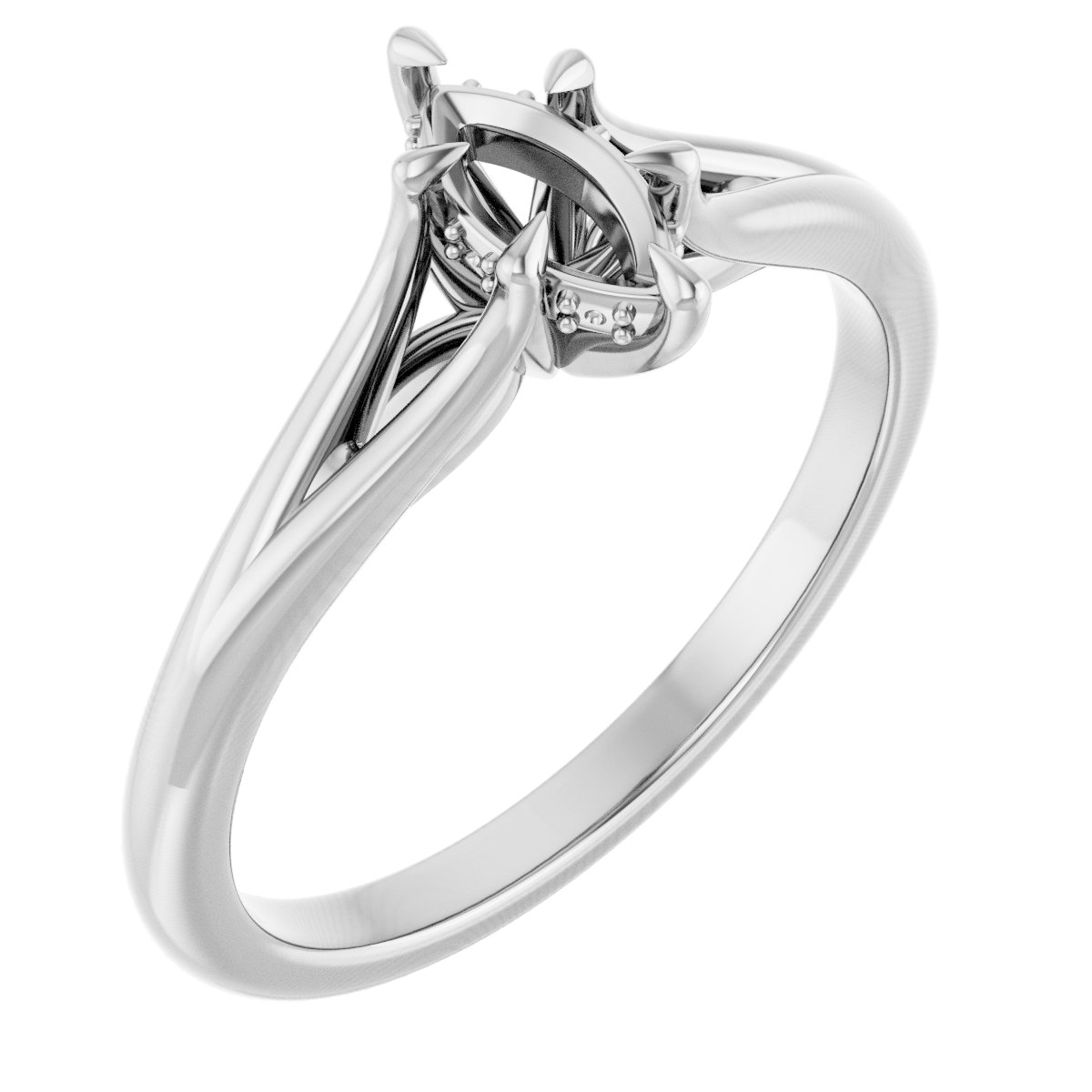Claw-Prong Hidden Halo-Style Engagement Ring