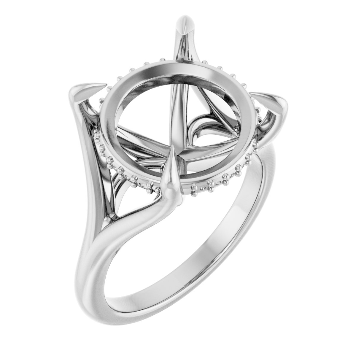 Claw-Prong Hidden Halo-Style Engagement Ring