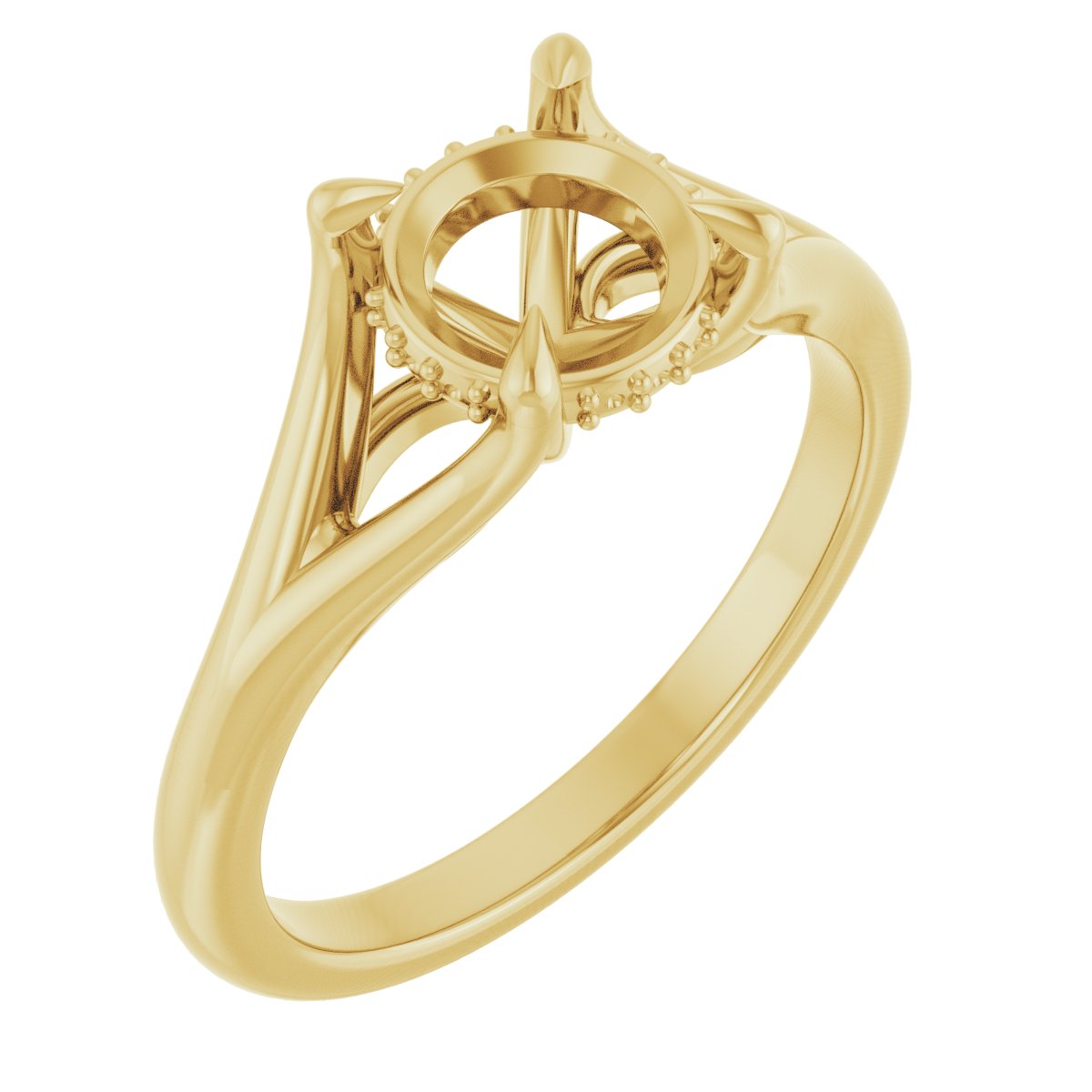 Claw-Prong Hidden Halo-Style Engagement Ring