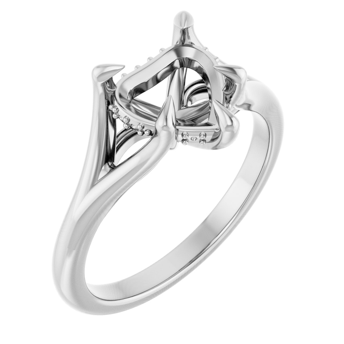 Claw-Prong Hidden Halo-Style Engagement Ring