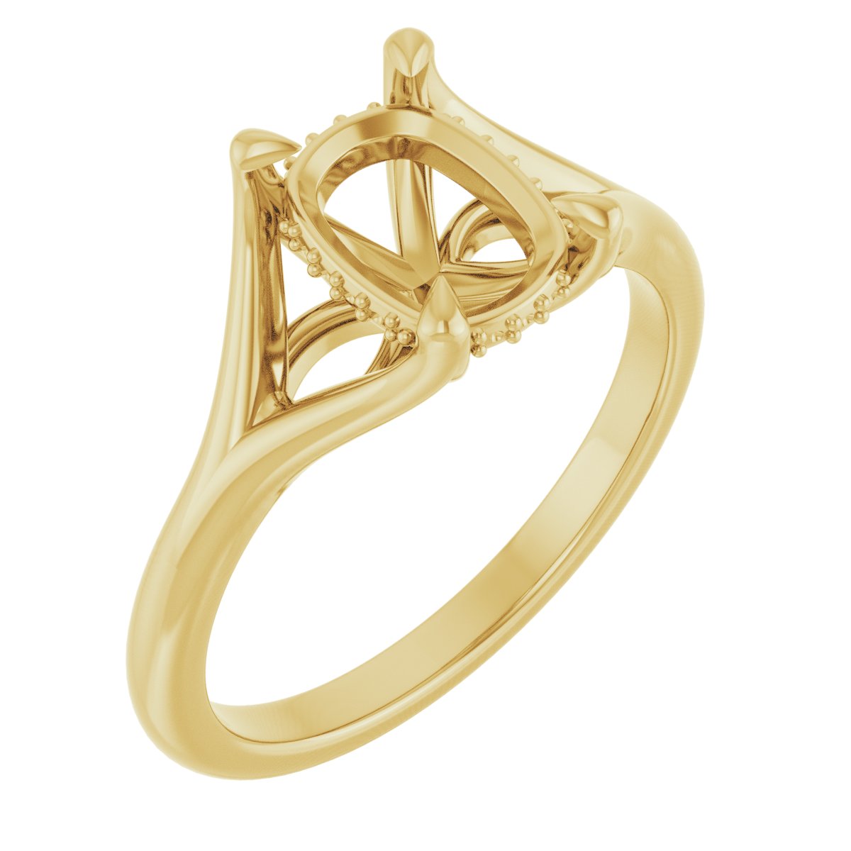 Claw-Prong Hidden Halo-Style Engagement Ring