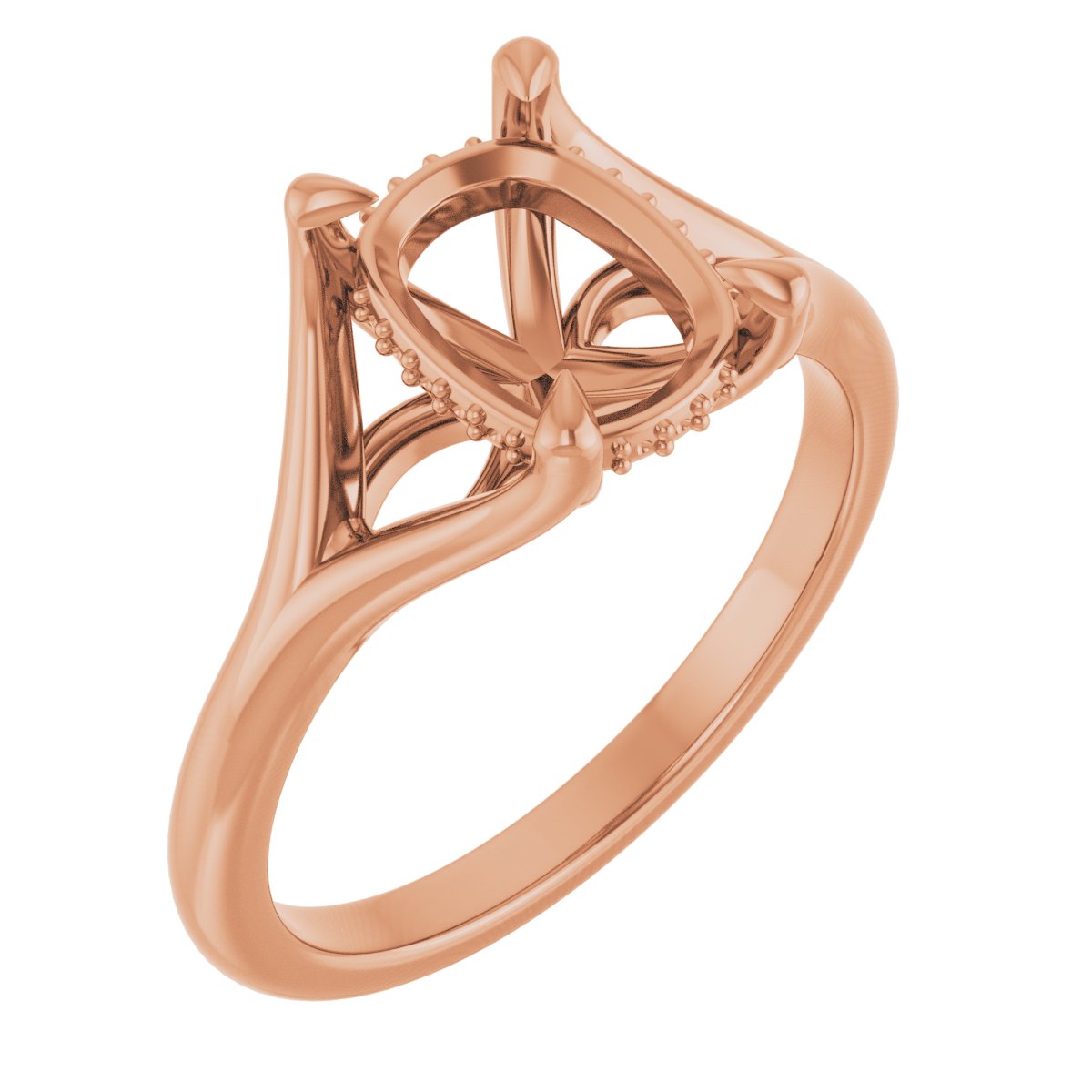 Claw-Prong Hidden Halo-Style Engagement Ring
