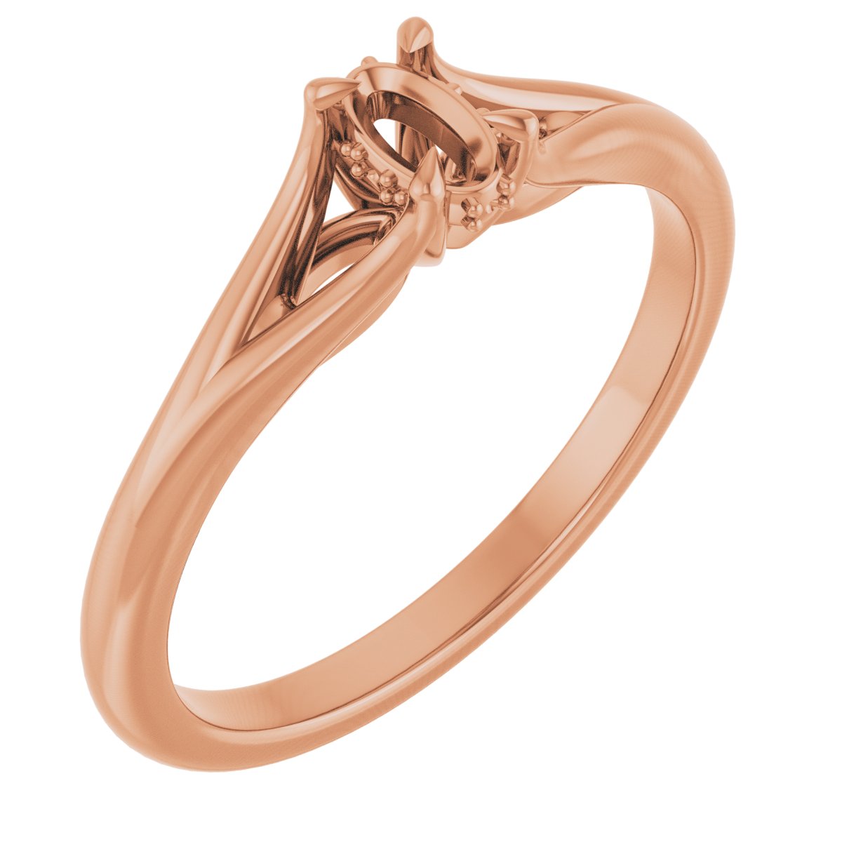 Claw-Prong Hidden Halo-Style Engagement Ring