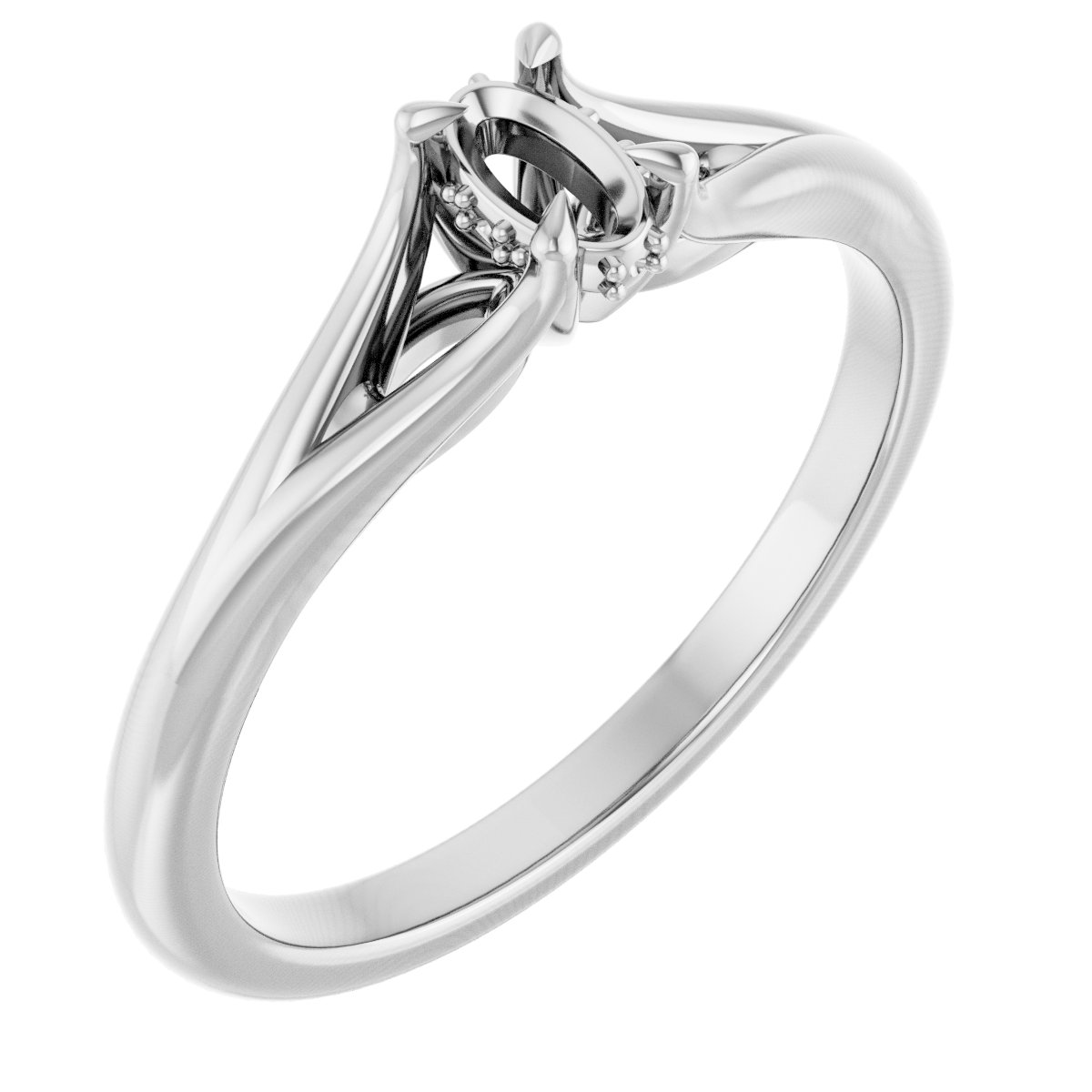 Claw-Prong Hidden Halo-Style Engagement Ring