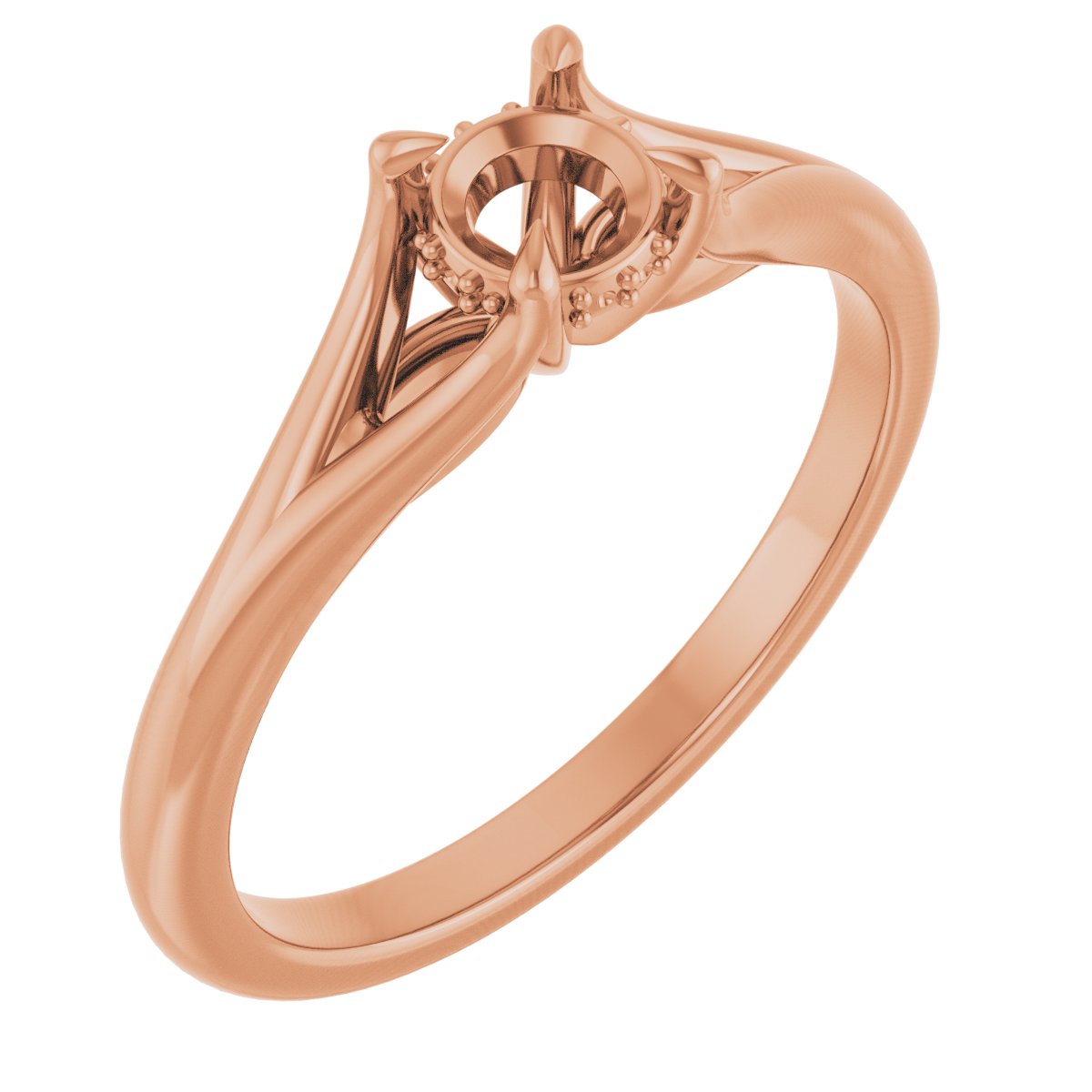 Claw-Prong Hidden Halo-Style Engagement Ring
